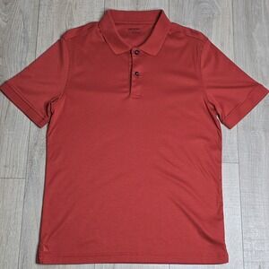 Untuckit Damaschino Men's Size MEDIUM Polo Shirt 100% Cotton‎ Orange Spring 2023